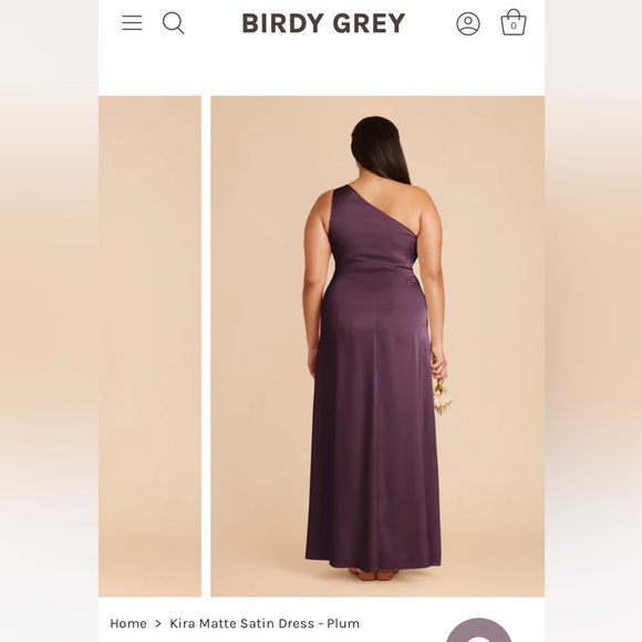 Birdy Grey Kira Matte Satin Dress Plum - Picture 3 of 3